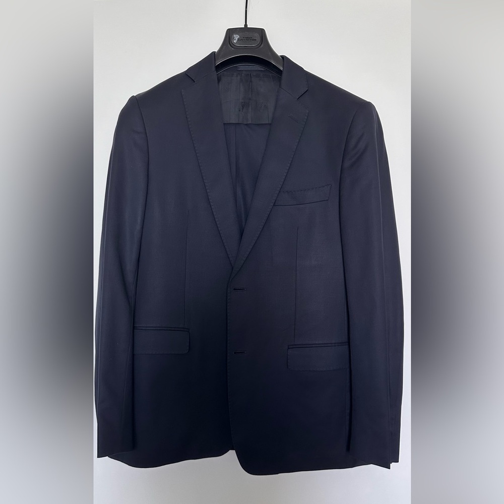 Suit Versace Collection in navy wool